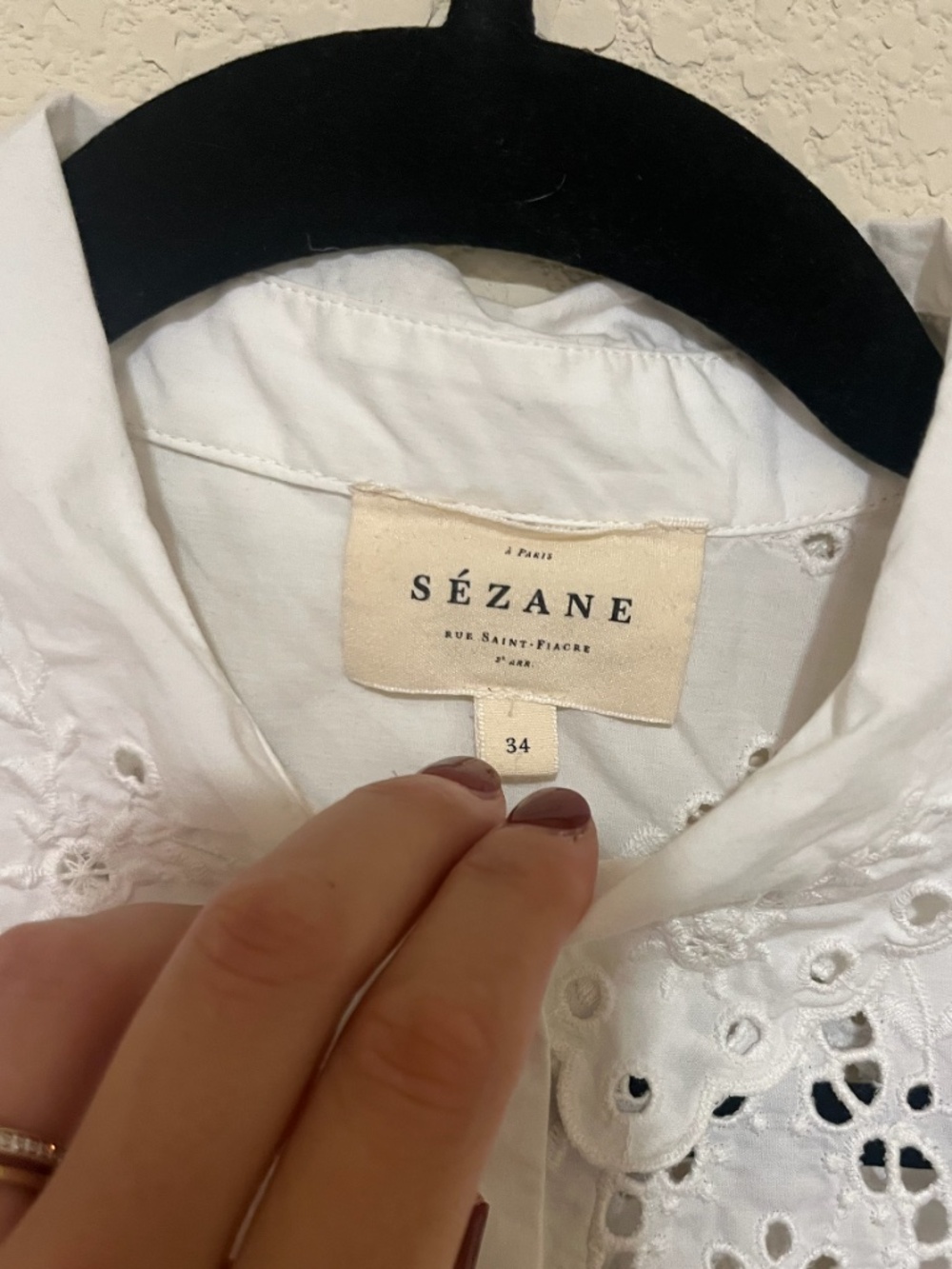 Sezane Eyelet Blouse in Ecru - Picture 5 of 5